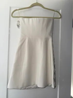 NWOT Oh Polly Celeano Hand Embellished Mini Dress in Ivory thumbnail 5