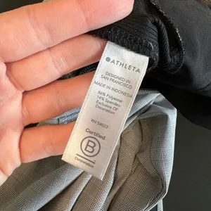 Athleta Brooklyn Ankle Pant Grey Glen Plaid Black Side Stripe Tapered Size 4T thumbnail 9