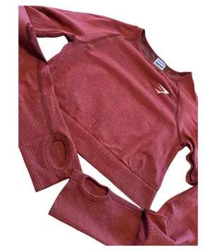Vital Seamless 2.0 Crop Top Brick Red Marl thumbnail 3