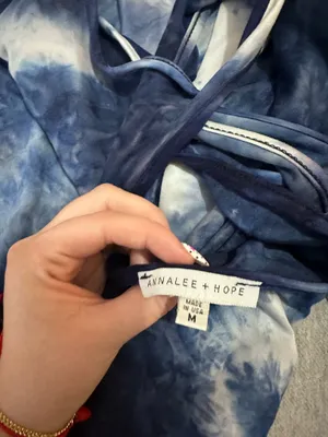 Annalee + Hope Jumpsuit Blue and White Tie Dye Boho thumbnail 2