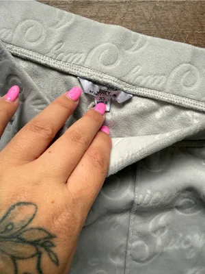 Juicy Couture Velour Embossed Logo Lounge Pants Gray Women’s XS Y2K thumbnail 5