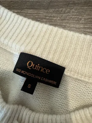Quince Mongolian Cashmere Oversized Crewneck Sweater in Cream thumbnail 6