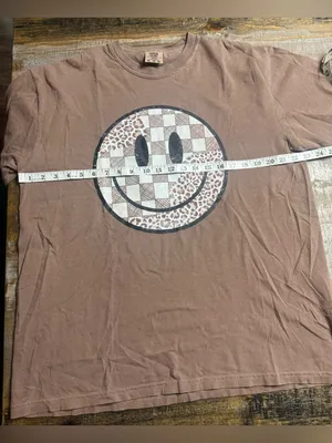 Comfort Colors Espresso Short Sleeve Tee with Checker & Leopard Smiley thumbnail 5