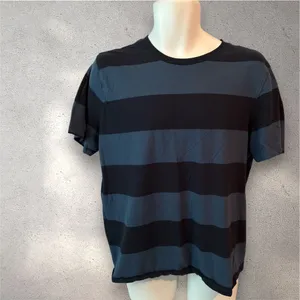 Old Navy Men Striped Short Sleeve Core Crew T Shirt Size Large Rugby Navy thumbnail 2