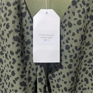 Sadie & Sage Womens Olive Green Animal Print Mini Dress Long Sleeve‎ Small NWT thumbnail 5