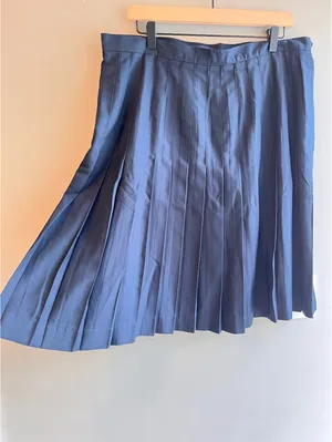 Lands End Dark Navy Pleated School Uniform Skirt Size 14 thumbnail 2