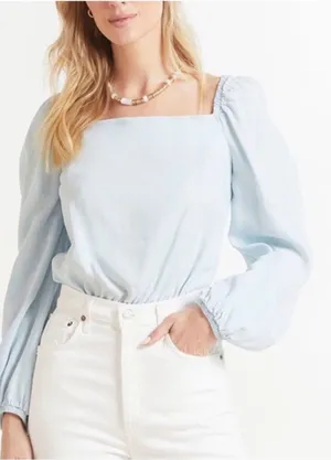Anthro Cloth & Stone Smocked Square Neck Blouse, Size S thumbnail 1