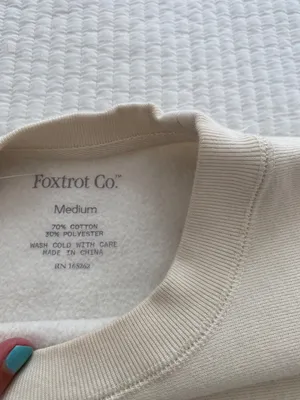 Cream foxtrot cotton crewneck food critic aesthetic thumbnail 5