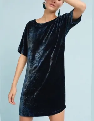 The Odells Anthropologie velvet tie dye‎ dress thumbnail 1