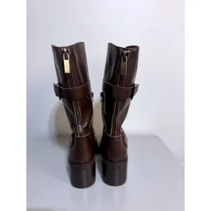 Rare Dolce Vita Lenon Leather Moto Boots Buttered Oak Size 6 Unreleased Sample thumbnail 4