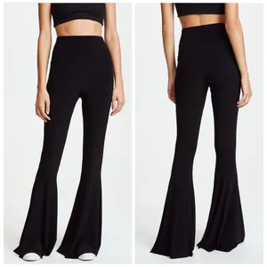 Norma Kamali Fishtail Pant Black M Flare Bellbottoms Stretch Free People thumbnail 6