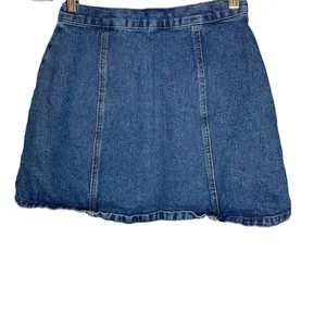 Urban Outfitters BDG Dark Wash Denim Mini Skirt Button Down Snap Front Small thumbnail 3