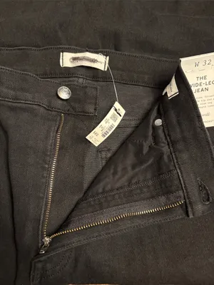 Madewell The Wide-Leg Jean in Super Stretch Denim black women’s Size 32 NWT thumbnail 8