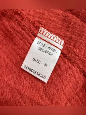 Noflik NWT 100% Cotton Relaxed Oversized Half Button-Up Tunic Top Size M thumbnail 11