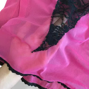 Frederick’s of Hollywood Vintage Pink Black Lace Sheer Camisole Tank Top Size XL thumbnail 5