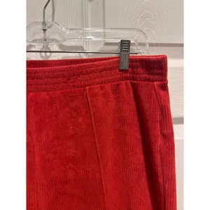 Aerie Orange Corduroy Flare Pants High Waisted Ribbed Wide Leg XL Long Cozy Boho thumbnail 2