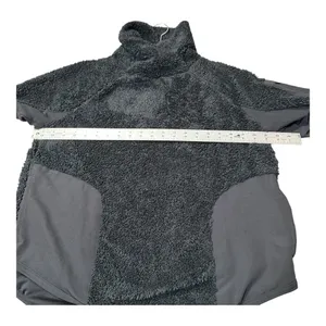 Nike Black Charcoal Gray Sherpa Fleece‎ Pullover Jacket Mens Medium Womens L thumbnail 3