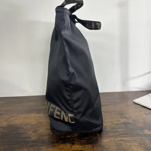 Fendi Roma Shopper Tote Bag Medium Black Nylon Logo Handles Italy Designer thumbnail 11