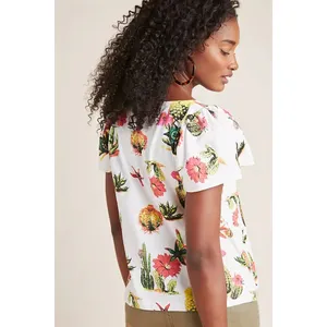 Anthropologie Eva Franco Cactus Tee Women's Blouse Top Shirt‎ S Cacti Succulent thumbnail 9