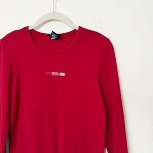 [Vintage] 90s Gap Red Stretch Cotton Long Sleeve T-Shirt Rhinestones Sz Medium M thumbnail 5