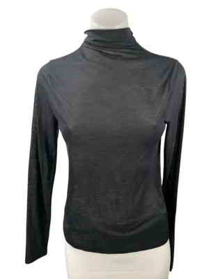 Abercrombie & Fitch Women's Black Turtleneck Long Sleeve Slim Fit Sweater Top S thumbnail 1