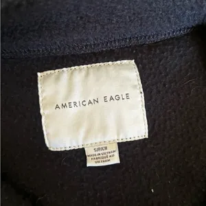 American Eagle Quarter Zip Fleece Pullover Small Black thumbnail 2