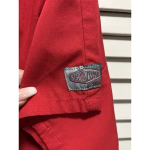 Scrub Zone Scrub Top Red Short Sleeve V Neck Pockets Size SML‎ Unisex Medical thumbnail 2
