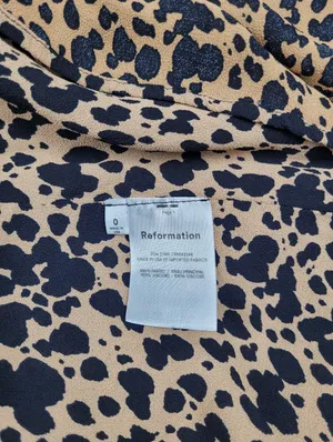 Reformation Dusk Dress Midi Animal Print Size 0 Open Back thumbnail 10