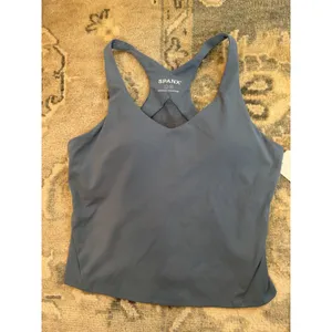 Spanx Better Base Active V-Neck Shelf Tank Blue Sz Large NWT $80 thumbnail 2
