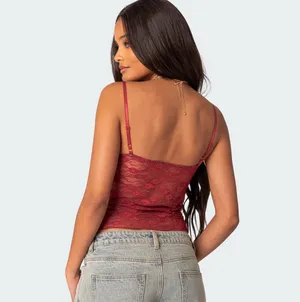 Edikted Sheer Lace Tank Top thumbnail 4