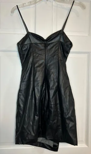 Zara Faux Leather Mini Dress thumbnail 2