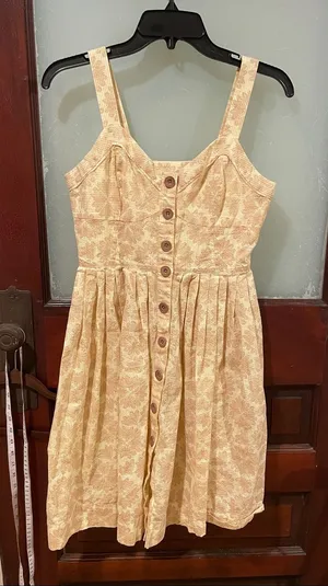 Maeve Pale Yellow Button-Front Mini Sundress thumbnail 1