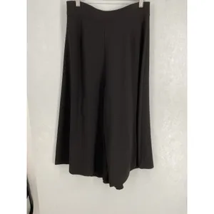 Alexis Womens Wide Leg Pants Black Cascading Ruffle Textured Crepe Size L thumbnail 3