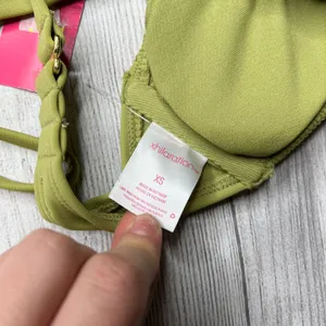 Xhilaration Smocked Bralette Bikini Top Olive Green Swim Size X-Small NWT thumbnail 5