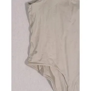 NWT Lululemon Wundermost Nulu Bodysuit Size M Riverstone Beige Neutral Layer thumbnail 11