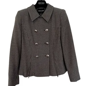 Giorgio Armani Jacket Women 10‎ Gray Pink Double Breasted Military Luxury Career thumbnail 2