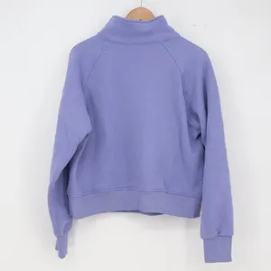 Automet Sweatshirt Womens M Purple Half Zip Fleece Thumbhole Excellent thumbnail 4