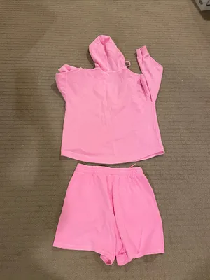 Old Navy Pink Hooded Top and Shorts Set thumbnail 5