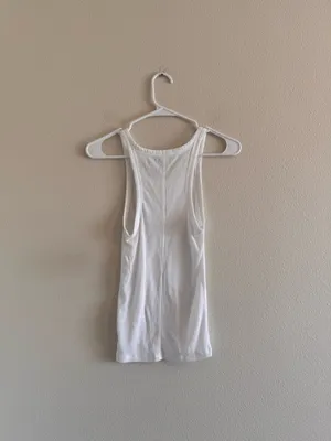 NWT aerie White Scoop Neck Tank Top thumbnail 3