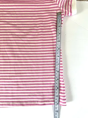 ZENANA Striped Ribbed Crewneck T - Shirt Women’s Candy Pink Sz Small Cotton thumbnail 9