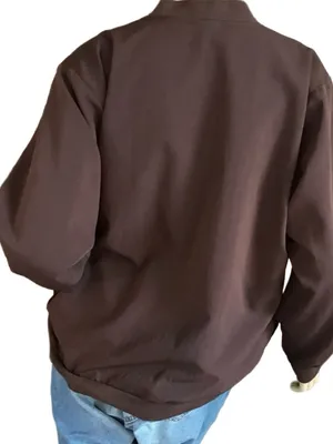 Vintage 1980'S Brown Nylon & Gold Stud Cardigan/Jacket (L) thumbnail 4