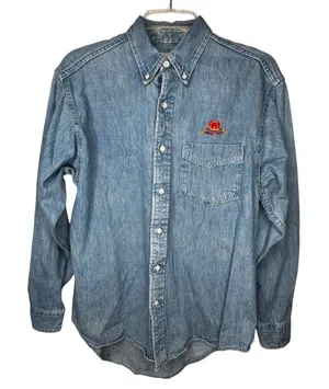 Vintage Crown Royal Embroidered Denim Shirt‎ thumbnail 1