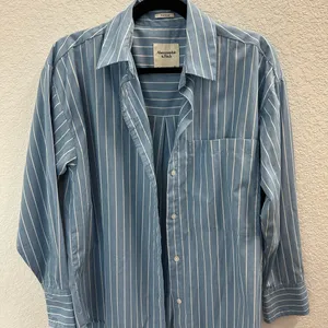 Abercrombie & Fitch Blue Striped Button Down Shirt thumbnail 1