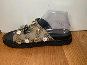 Jin Duo Sandals Womens Size 10 Brown Floral Buckle Slide Platform Shoes thumbnail 5