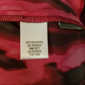Vera Wang Simply Vera Dress Orange Pink Watercolor Sleeveless L thumbnail 6