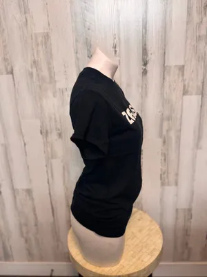 Zeus Network Logo Graphic T-Shirt Black Short Sleeve Crewneck Womens Small thumbnail 2