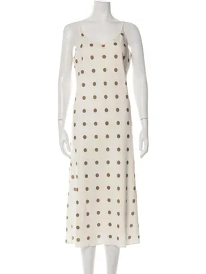 Jenni Kayne Slip Dress Caramel Dot Midi Size Small thumbnail 2