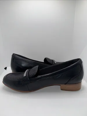Clarks Juliet Aster‎ Loafers Black Leather Slip On Shoes Women’s 5.5 thumbnail 6
