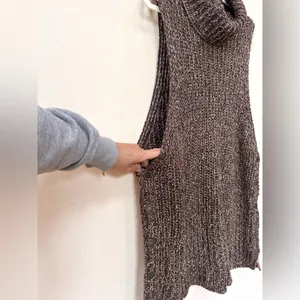 Free People Valentina Tunic Turtleneck Sweater Vest, Side Snaps, Browns thumbnail 5