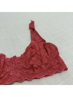 Cosabella Prettie Bra Coral Pink Lace Sz 32D Underwire Unlined Made In Italy thumbnail 11